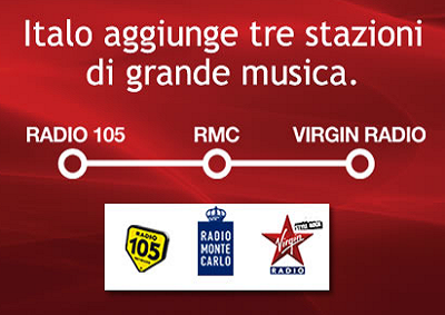 Tre stazioni radio di grande musica a bordo dei treni di Italo